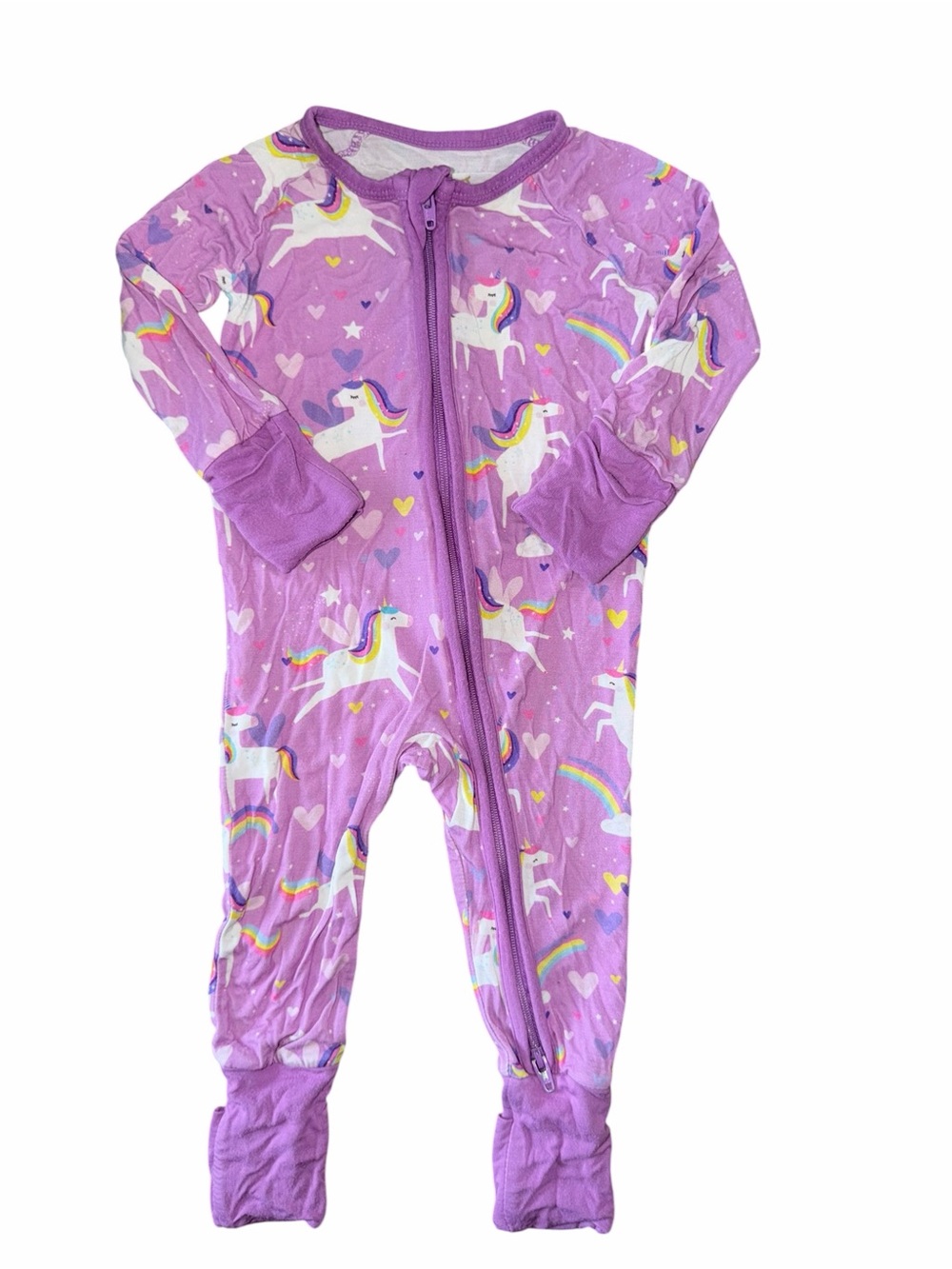 Little Sleepies Lavender Unicorn Zip Footed One-Piece